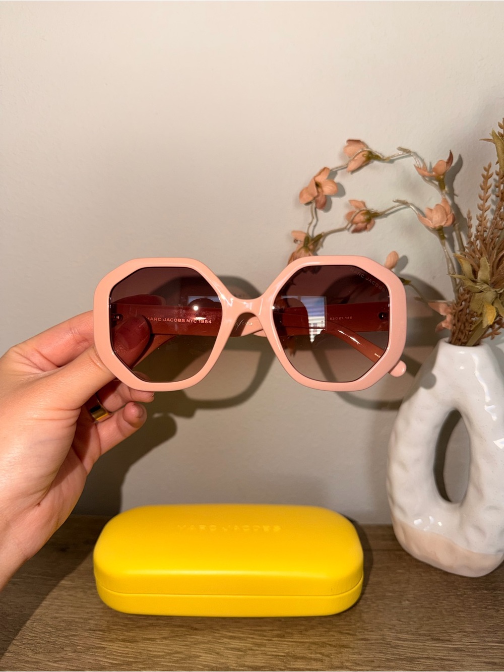 Marc Jacobs Blush Pink Octagonal Sunglasses